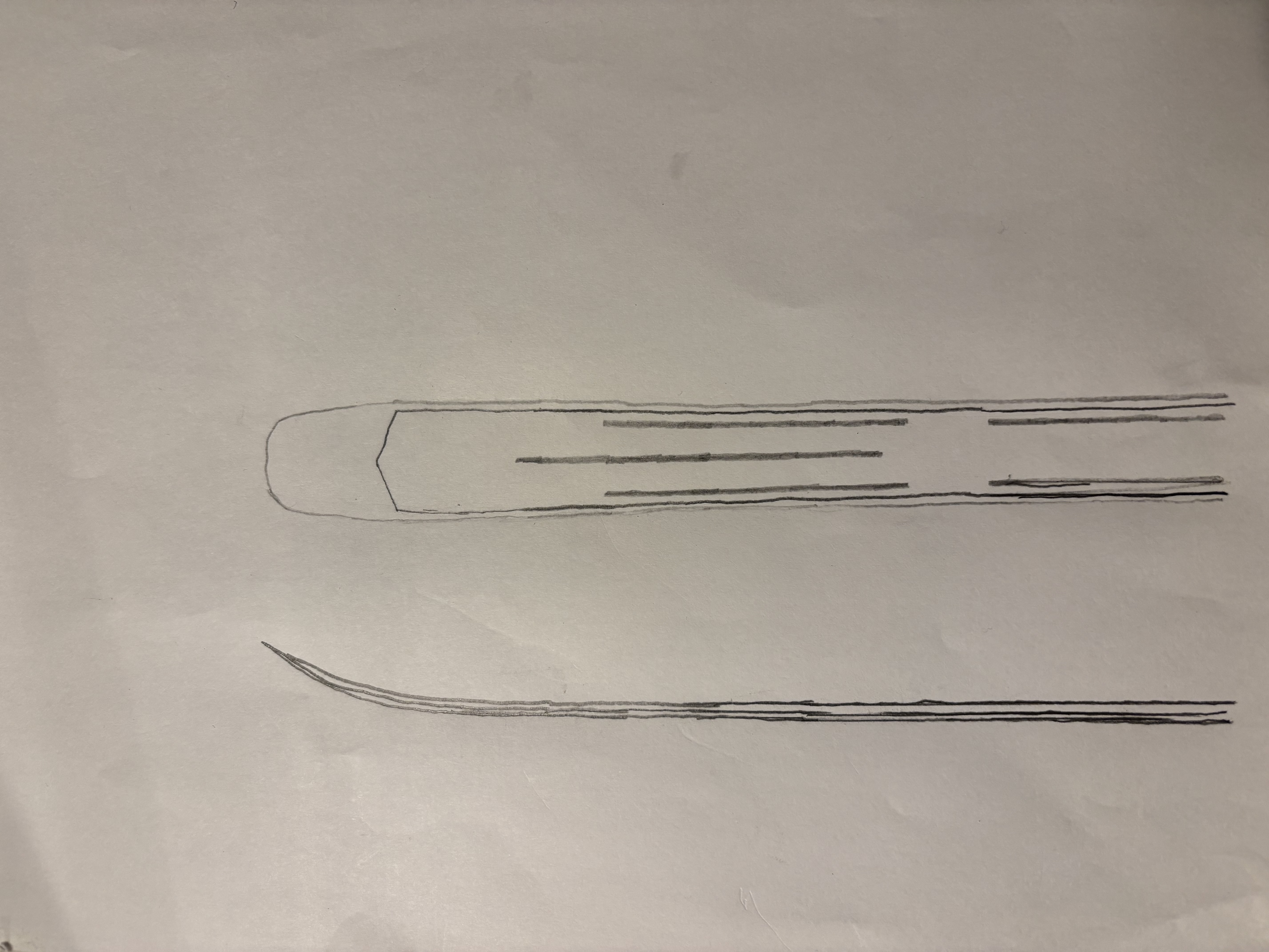 Annotated ski dimensions with rocker and running length callouts.