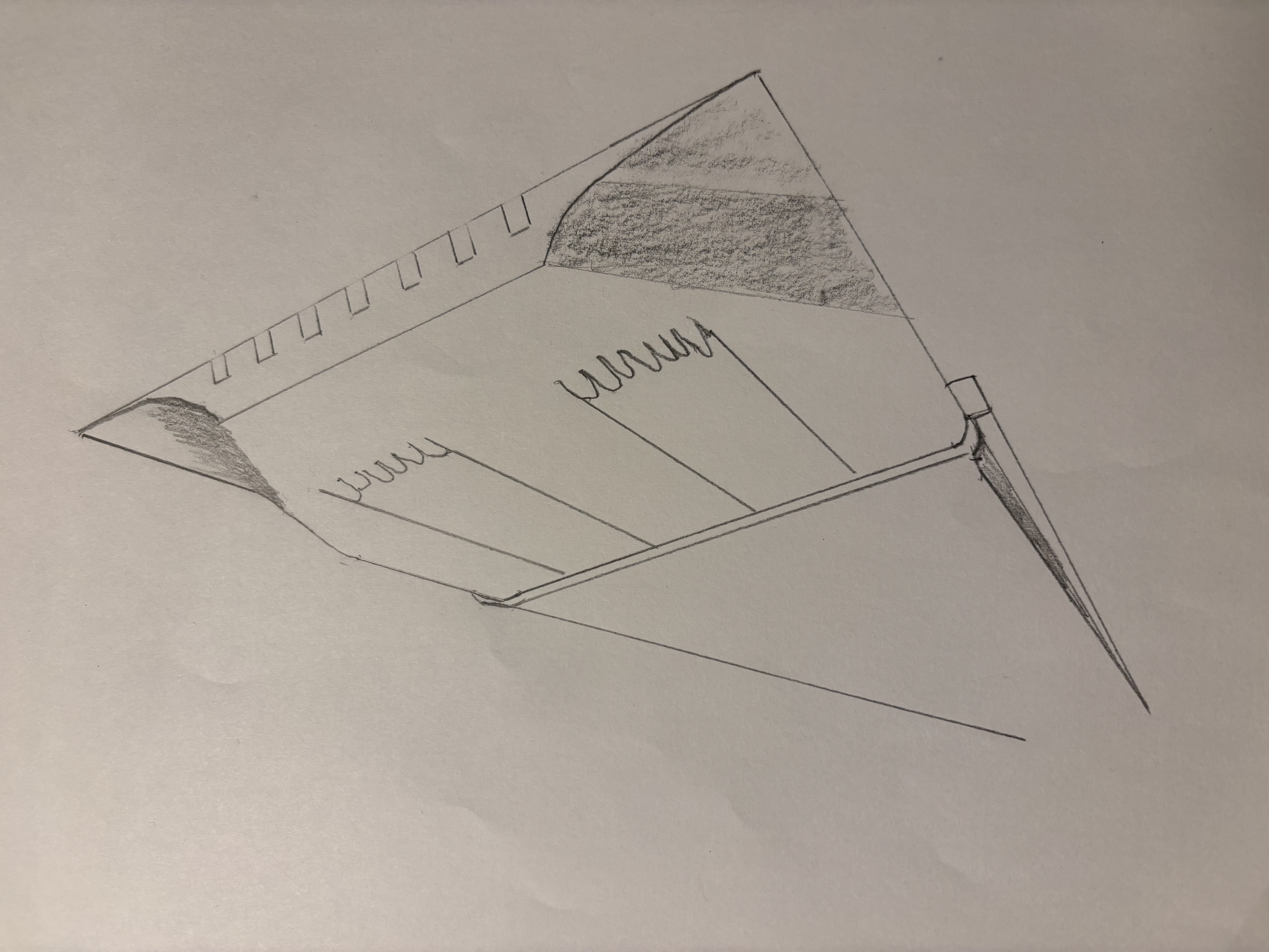 Refined tail detail and side profile sketch.